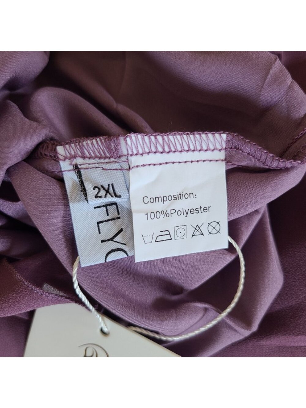 Purple Lace Chiffon Maxi Dress Plus Size 2XL Cap Sleeves & V-Neckline - Picture 11 of 14